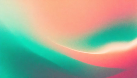 retro grainy gradient background noise texture effect summer poster design orange teal green pink abstract wave patternの素材