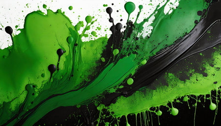 black and green paint splash backgroundの素材