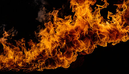 fire texture with black backgroundの素材