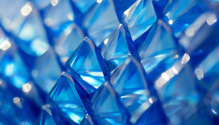 abstract blue background of crystal refractionsの素材