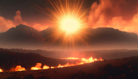 explosion effect fire blast landscapeの素材