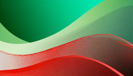 simple gradient green and red abstract with basic water wave line curveの素材