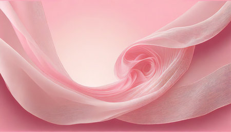 a soft pink background with a smooth flowing fabric design in the center of the image is a soft pink background with a smooth flowing fabric design in the middle generative aiの素材