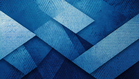 abstract blue background with texture and geometric pattern design of triangle and diamond shapesの素材