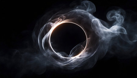 a smoke and plasma ring visual on a black and background plasma ring vfx smoke and energy effects eye catching graphic elements for attention grabbing compositionsの素材