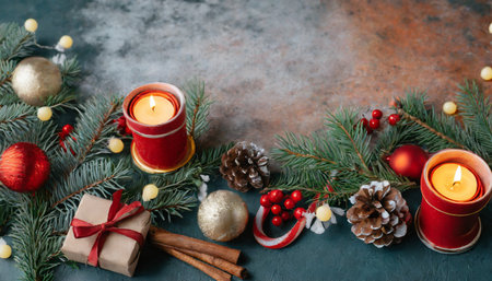 christmas decor background with place for textの素材