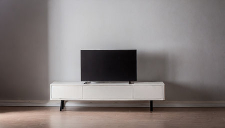 tv stand on a background generative aiの素材