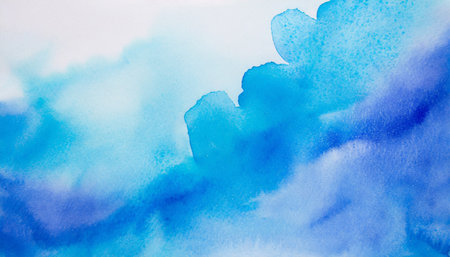 abstract watercolor background in shades of blueの素材