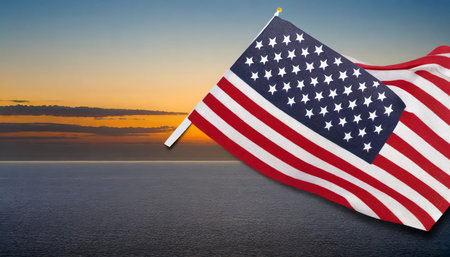 us flag with cut out backgroundの素材