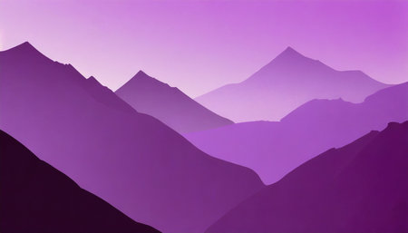 abstract background with mountains in three shades of purpleの素材