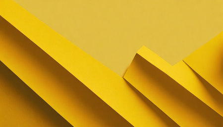 minimal geometric yellow color shapes and lines abstract monochrome creative paper texture banner background colorful carving paper cut artの素材