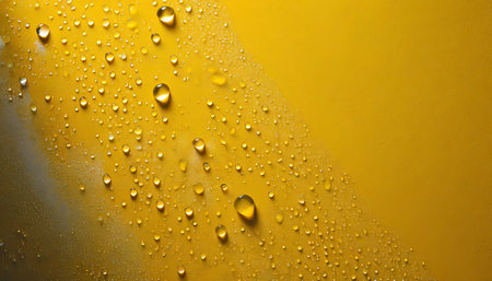 water drops yellow backgroundの素材