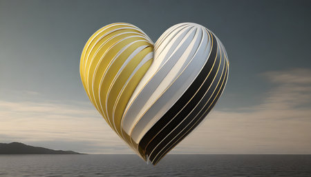 3d illustration of a colored heartの素材