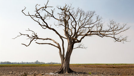 dead tree on white backgroundの素材