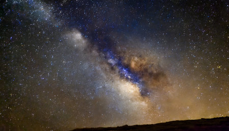 stars and galaxy outer space sky night universe black starry background of starfieldの素材