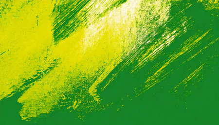 yellow green paint background texture with grunge brush strokesの素材