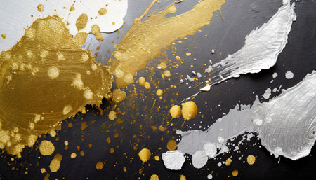 gold and silver paint splat object backgroundの素材