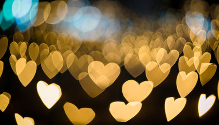 heart shape bokeh from street light background love heart backgroundの素材