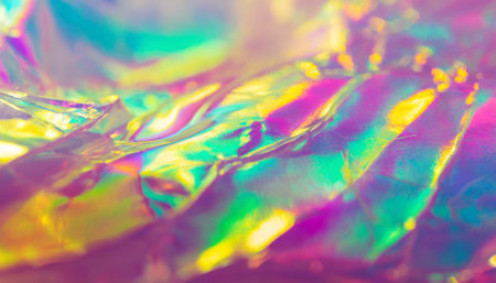 blurry abstract iridescent holographic foil backgroundの素材