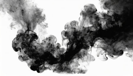 abstract black puffs of smoke swirl overlay on background pollution royalty high quality free stock image of abstract smoke overlays on white background black smoke swirls fragmentsの素材