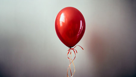 red balloon on a white background party decoration for celebrations and birthdayの素材