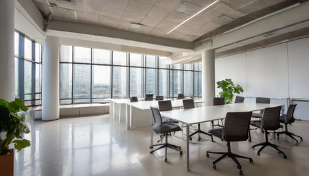 empty office open space interior business conference company background generative aiの素材