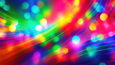 abstract pink yellow blue green and red lights backgroundの素材