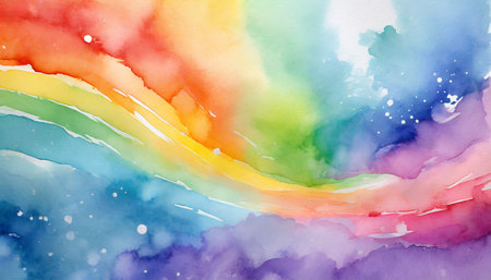 rainbow watercolor backgroundの素材