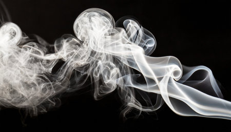 white smoke on black backgroundの素材