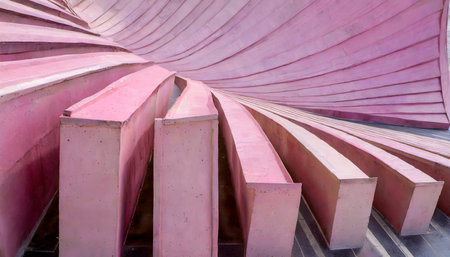 abstract pink painted concrete structureの素材