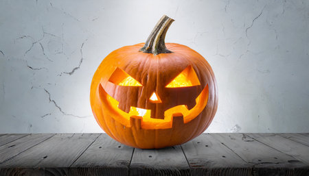 halloween pumpkin on white background full depth of fieldの素材
