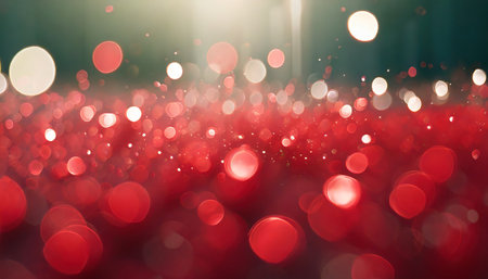 abstract red background with soft blur bokeh light effectの素材