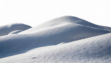 snow hills on white backgroundの素材