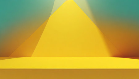 abstract sun light yellow summer backdrop studio of blank tropical shade gradient product platform 3d background or minimal sunny presentation display room and empty banner template on colorful sceneの素材