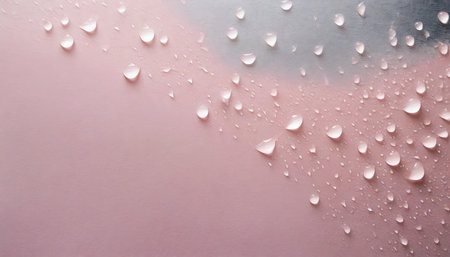 banner drops on a pastel pink backgroundの素材