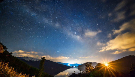 night sky with starsの素材