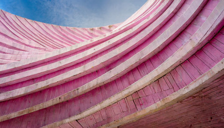 abstract pink painted concrete structureの素材