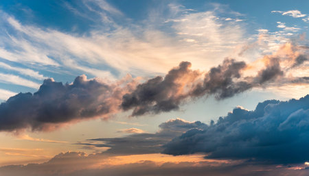 celestial world concept sunset sunrise with cloudsの素材