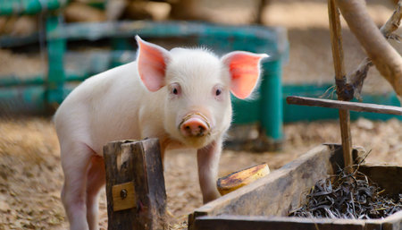 a small white pigの素材