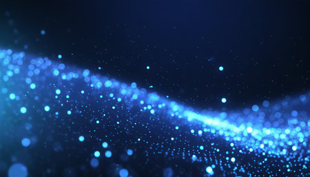 blue glow particle abstract bokeh backgroundの素材