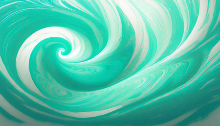 a quiet swirl of mint green and seafoam blue abstract shape generative aiの素材