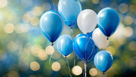 blue air balloons on a backgroundの素材