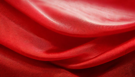 abstract red fabric with soft wave texture backgroundの素材