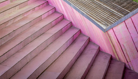 abstract pink painted concrete structureの素材