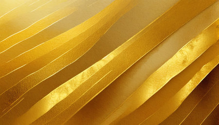 abstract golden background with gradient waves lines and shadows watercolor gold foil texture imitation created with generative ai technologyの素材