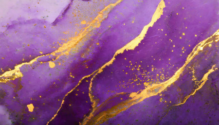 abstract purple marble texture with gold splashes purple luxury backgroundの素材