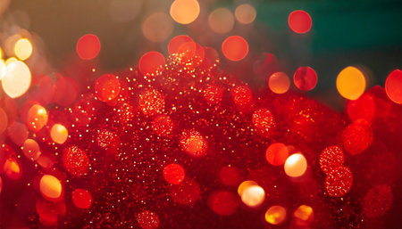 festive red bokeh background with glittering lights perfect for christmas and new years eve parties concept of a dazzling holiday seasonの素材