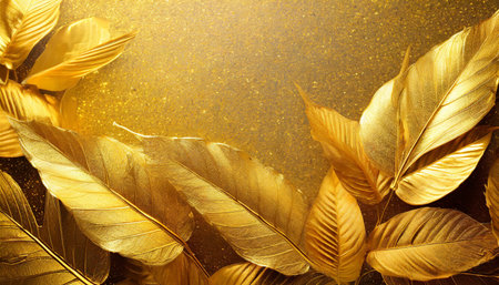 gold leaves backgroundの素材