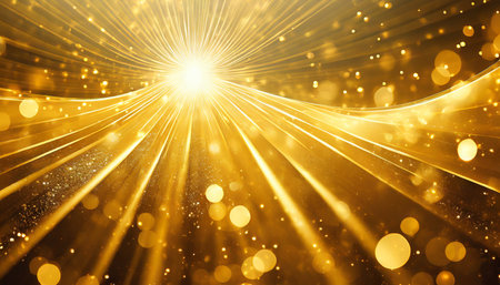 abstract background magic light with gold burst gold lightの素材