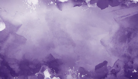 purple background texture grunge old vintage distressed pattern of mottled painted watercolor blobs white and purple abstract border designの素材